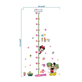 Mickey Výška Opatrenie Samolepky na Stenu Minnie Kreslená Myš Outcrop Rastúcich Rastlín Abstraktných de Parede Infantil pre Deti Izba Dekor