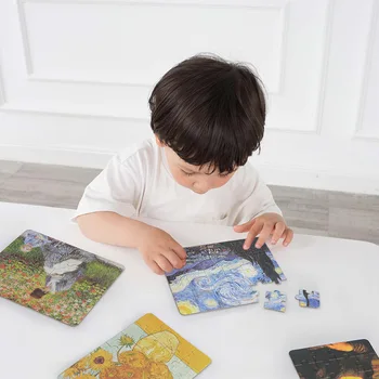 MiDeer Umelec Puzzle Hra Deti Sveta Slávny obraz Umenie Poznávanie Papier Puzzle Začiatku Vzdelávania, Vzdelávacie Hračky Pre Deti 3Y+