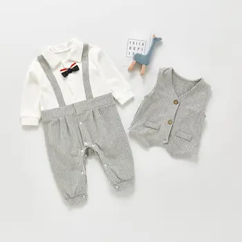 MILANCEl 2021 Jar Detské Oblečenie 1. Narodeniny Chlapcov Remienky Dieťa Romper A Vesta Batoľa Oblek