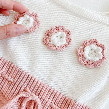 MILANCEL detské oblečenie batoľa dievčatá kombinézu kojenecká dievčatá knitwear ručné kvet jeseň detské oblečenie