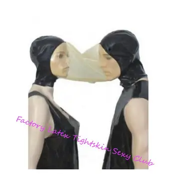 Milovníci sexy spodná bielizeň unisex latext pozdĺžne transparentné ručné latex dvojité odsávače pár maska cekc jednotné fetish kostýmy