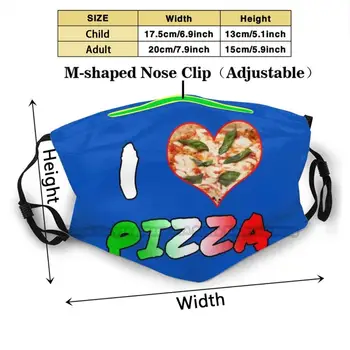 Milujem Pizzu Prachotesný Non - Jednorazové Úst Tvár Masku Pm2.5 Filtrov Pre Dieťa Dospelých Pizza Láska Amore Piacere Ako Milujem Taliansko