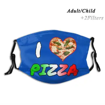 Milujem Pizzu Prachotesný Non - Jednorazové Úst Tvár Masku Pm2.5 Filtrov Pre Dieťa Dospelých Pizza Láska Amore Piacere Ako Milujem Taliansko