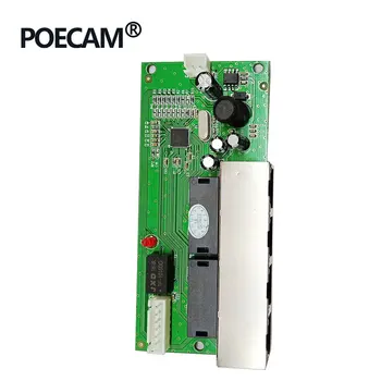 Mini 5 port 10/100mbps sieťové prepínač 5-12v širokému rozsahu vstupného napätia smart ethernet pcb rj45 modul s led vstavaný