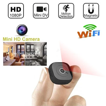 Mini Kamera WIFI Malá Kamera Bezdrôtový HD 1080P Kamera vstavaná batéria s Detekciou Pohybu pre Nočné Videnie Pre iPhone/Android