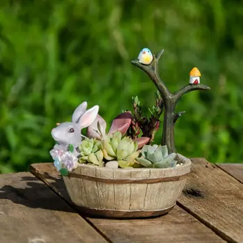 Mini Králik tvarované Šťavnaté kvetináče Pre Succulents Mäsité Rastliny Kvetináč Keramické Malé Domáce/Záhrada/Office Dekorácie