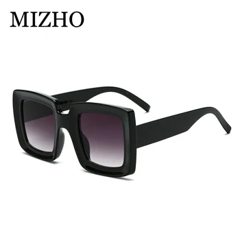 MIZHO Módne Ziskové Námestie slnečné Okuliare Ženy Vintage 2021 Kvalitné Biele Gradient Slnečné okuliare Celebrity Nadrozmerné Dámy Značky
