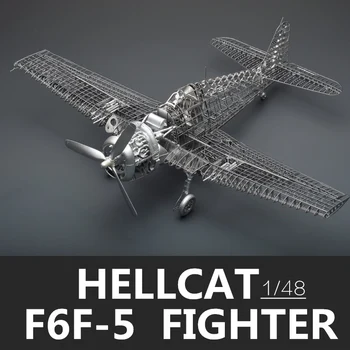 MMZ MODEL Jasmine 3D kovov puzzle 1/48 F6F-5 Hell cat bojovník Plný PE skelet Montáž lietadiel model 3D Laser Cut Skladačka Hračka