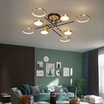 Moderné LED Luster Osvetlenie Obývacej Izby, Spálne, Novej Lampy Zlato Rám Hliníkové Dropshipping Vnútorné Zariadenie Svetlo Listry
