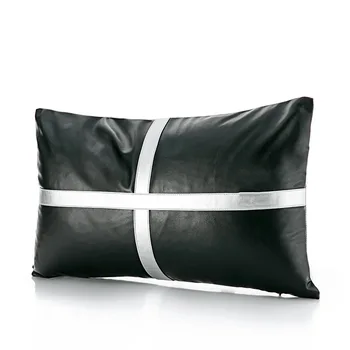 Moderné luxusné čierna sivá strieborná vankúš vankúš žakárové geometrické pás obliečka na vankúš sofa bedrových vankúš