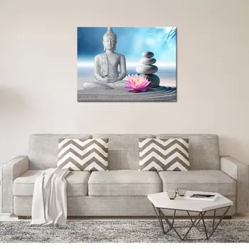 Moderný Minimalistický Pieskovec Kvet Mier Sochy Buddhu Plátno Na Maľovanie Na Stenu Umenie Plagátu, Obrazu Dekorácie