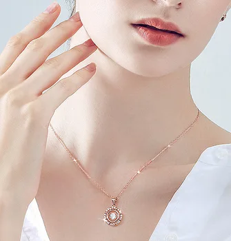 MOONROCY Rose Gold / Silver Farba Crystal Náhrdelník Chokers Kolo Svadobné Jednoduché Šperky Veľkoobchod pre Ženy, Dievčatá Dropshipping