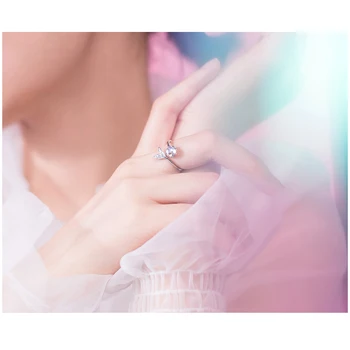 MosDream Morská víla s925 šterlingov strieborné prstene Blue Magic Vody Crystal Drahokam Krúžok pre ženy CZ Elegantné Dámske šperky Romantické