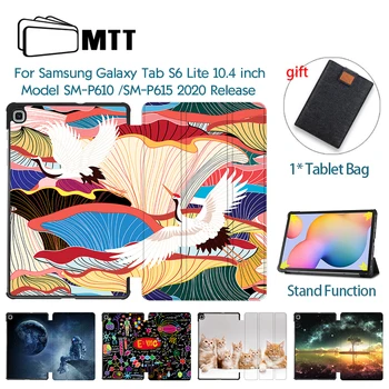MTT Prípad Tabletu Samsung Galaxy Tab S6 Lite 10.4 palce SM-P610 SM-P615 2020 PU Lether Násobne Stojan, Kryt Ochranný plášť Funda