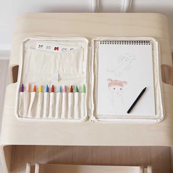 Multi-Funkčné Detská Kresba Pastelka Prípade Detí Plátno Veľkú Kapacitu Kefa Skladovanie Vrecko pre Vzdelávanie Vzdelávanie Dodávky