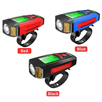 Multifunkčné USB Požičovňa Baterka s 5 LED Požičovňa Počítač/Horn Bicykel Predné Svetlo Nepremokavé Svetlometu počítadlo kilometrov na Bicykli Príslušenstvo