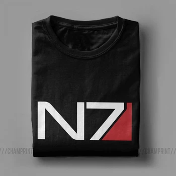 Muži Mass Effect N7 T Košele Čistej Bavlny Topy Zábavné Krátky Rukáv, Golier Posádky Krku Tees Plus Veľkosť T-Shirt