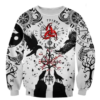 Móda Mužov hoodies Krásne Vikingovia Tetovanie 3D celého Vytlačené Hoodie/zip hoodies Unisex Bežné streetwear sudadera hombre