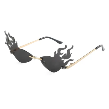 Móda Oheň, Plameň slnečné Okuliare Značky Dizajn Ženy Cat Eye Luxusné Slnečné okuliare, bez obrúčok Slnečné Okuliare Okuliare UV400 Odtiene Oculos de sol