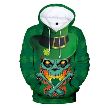 Módny Dizajn Írska Zelená Zábavné Pohode coats St. Patrick ' s Day 3D tlač Hoodies Muži/Ženy kvalitné mikina ležérne oblečenie