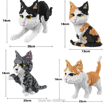 Na sklade Balody 16038 16036 16037 16039 1 Diamond Stavebné Bloky, Tehla Pet mačka Animal Model Montáž Pre Deti detský Dary