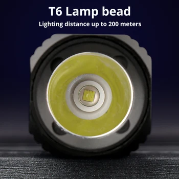 Nabíjateľná LED Baterka S T6 Lampa Perličiek 5 Svetelné režimy nepremokavé Kempovanie Dobrodružstvo Svetlo, Môžu byť použité ako energia banky