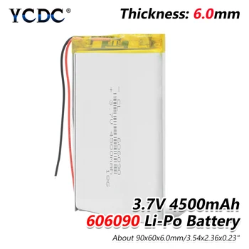 Nabíjateľná Premium 606090 3,7 V napätia 4500mAh lipo polymer lithium batérie s ochranným PCB plnenie modul