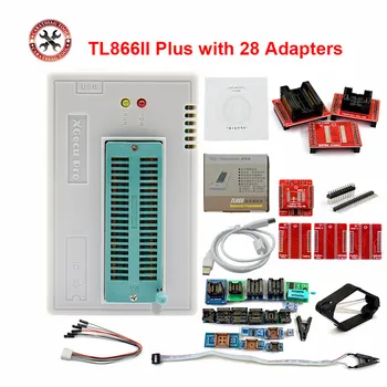 Najnovšie TL866II Plus S 28 ADAPTÉR USB Univerzálny Programátor Bios/ECU Programátor+24adapters 1.8 V kartách nand flash 24 93 25 mcu
