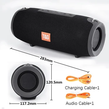 Naozaj 40W Bluetooth Reproduktor Prenosný Stĺpec Prehrávač Hudby Zvukový Systém Boom Box s FM Rádiom Aux TF Subwoofer Dolube TG 125
