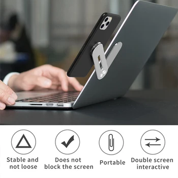 Nastaviteľné notebook strane montážny klip-na displeji notebook stojan s mobilným telefónom postaviť Počítač rozšírenie stojan pre iPhon