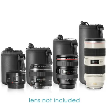 Neewer 4 Veľkosť DSLR Fotoaparát Šnúrkou Objektív Puzdro Taška Kryt veľkosť S M L XL pre Sony/Canon/Nikon/Pentax/Olympus/Panasonic Objektív