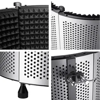 Neewer NW-5 Skladacia Nastaviteľná Prenosný Zvuk Absorbujúce Vokálne Nahrávanie, Panel, Hliníkový Akustickú Izoláciu Mikrofón Štít