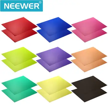 Neewer Oprava Gél Svetlo Filter Priehľadná Farba 12x8.5 palcov/30x20 cm 18 Plechu s 9 Farieb pre Photo Studio