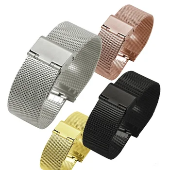 Nerezové Náramkové hodinky Kapela Oka Popruhy 12-26 mm Rýchle Uvoľnenie Watchband Milanese Popruh Módne Pohodlné Pásma Rose Gold