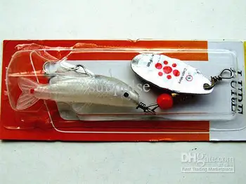 NewArrival - doprava zadarmo --lyžice Spin návnady s rybami-tvarované mäkké návnady s hákom 4g/7 cm za kus