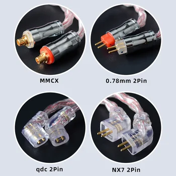 NICEHCK C8s-2 8 Jadro Striebra, Pozlátený Medený Kábel 3,5 mm/2,5 mm/4.4 mm MMCX/NX7/QDC/0.78 2Pin Slúchadlá Audio Kábel pre KXXS Kanas MK3