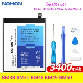 NOHON BM3B BM31 BM48 BM49 BM50 Batérie Pre Xiao Mi 3 Mix 2 Max 2 Poznámka 2 Náhradné Batérie Max2 Mix2 Lítium-Polymérová Bateria