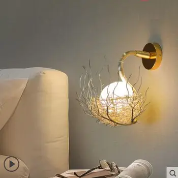 Nordic osobnosti obývacia izba reštaurácia uličkou nástenné svietidlo led teplá spálňa nočná lampa tvorivé schodisko svetlo