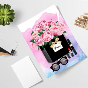 Nordic Plagáty A Vytlačí Paríž Parfum Rose Módne Luxusné Rúž Wall Art Plátno, Maľovanie Obrazov Na Stenu Pre Obývacia Izba