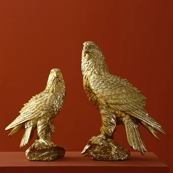 Nordic Živice Golden Eagle Figúrky Sochy na Dekoráciu Domov Obývacia Izba TV Kabinet Office Desktop Miniatúrne Zvieracích Postáv