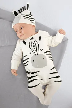Novonarodené Dieťa, Dievča, Chlapec, Oblečenie Baby Remienky s Dlhým Rukávom Bavlna Zebra Dieťa Jumpsuit Batoľa Oblečenie s Spp