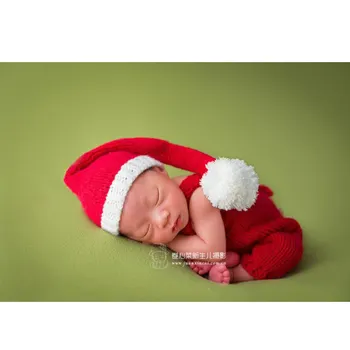 Novorodenca fotografie rekvizity crothet dieťa Vianočné oblečenie príslušenstvo chlapec oblečenie chlapci dieťa dievča kostým háčkované oblečenie