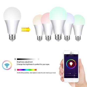 Nové 15W WiFi RGB Smart LED Žiarovka E27 B22 Automatizácie Hlasové Ovládanie Práce S Alexa Domovská stránka Google