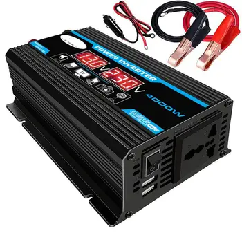 Nové 4000W 12V 220V/110V LED Ac Auto Menič Converter Nabíjací Adaptér inversor Dual USB Transformer Modifikovaná Sínusová Vlna