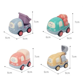 NOVÉ 4PCS Cartoon Model Auta, Zvuk, Svetlo Roztomilý Inžinierstva Trenie Auto Deti Hračky pre Dieťa Boys Vzdelávacie Narodeniny, Vianočné Darčeky