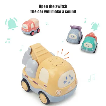 NOVÉ 4PCS Cartoon Model Auta, Zvuk, Svetlo Roztomilý Inžinierstva Trenie Auto Deti Hračky pre Dieťa Boys Vzdelávacie Narodeniny, Vianočné Darčeky