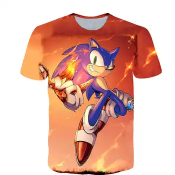 Nové Cool Sonic the Hedgehog 3d T Letné Tričko Krátky Rukáv Tričko Topy Deti Kreslený Film Harajuku T-Shirts Dieťa Chlapcov Kreslených
