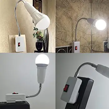 Nové LED Rotáciu Lampy Zásuvky Converter Flexibilné Rozšírenie Žiarovka Držiaka Adaptéra Domov Svetla Extender