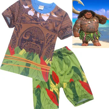 Nové Letné Pyžamo jar Maui Chlapcov Sady 2 Ks, Pre Deti, Oblečenie Sleepwear Moana kostýmy pyžamá dieťa boys pijamas