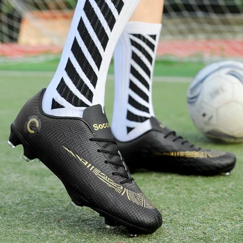 Nové Modely Profesionálny Futbal Topánky Pre Mužov Black Dospelý Samec Futbal Futbal Topánky Ľahký Mens Krytý Futbal Topánky